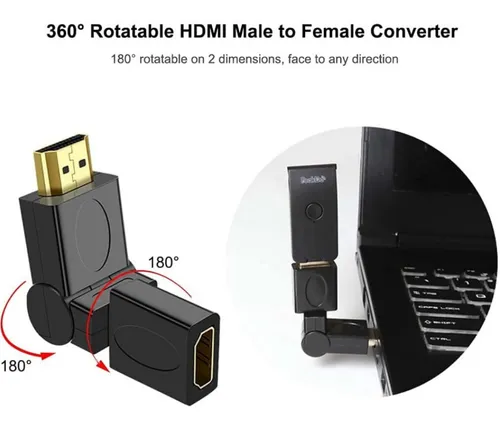 Adaptador Hdmi Hembra - Hdmi Macho Giratorio