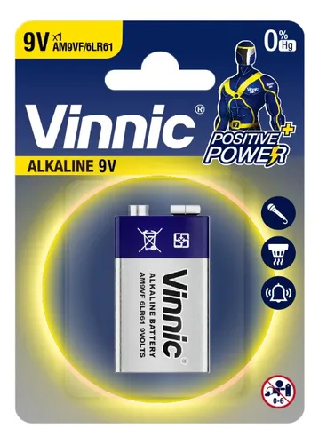Bateria Vinnic 9V Alcalina (Unidad)