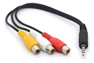 Cable Miniplug a 3 RCA Hembra 0.5 Metros Audio/Video