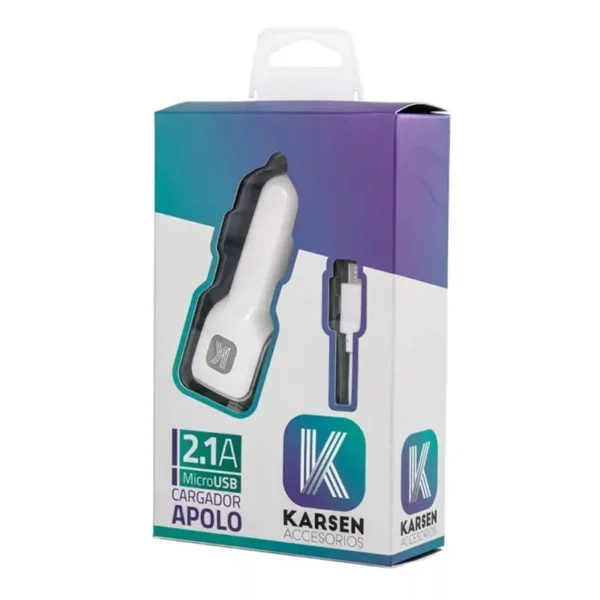 Cargador De Auto Karsen 2.1 A Micro Usb + 1 Usb