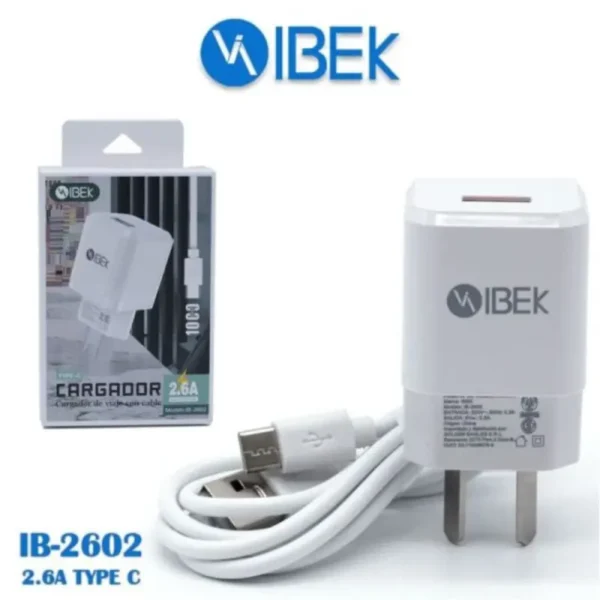 Cargador Tipo C 2.6 Amper Ibek Ib-2602
