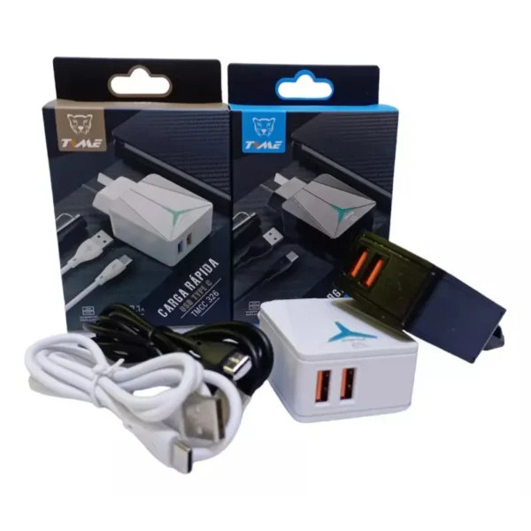 Cargador Tipo C 3.1A Time 2 Usb Tmcc328