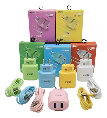 Cargador Tipo C Ibek 4.8A Ib-4809 X 2 Usb