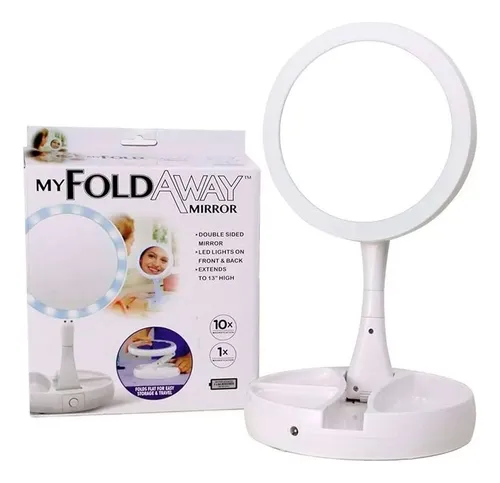 Espejo Con Luz Led Redondo Plegable Esp-250