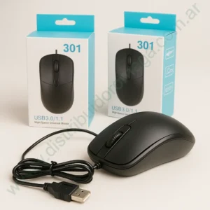 Mouse con Cable Grande MOU003 Negro USB