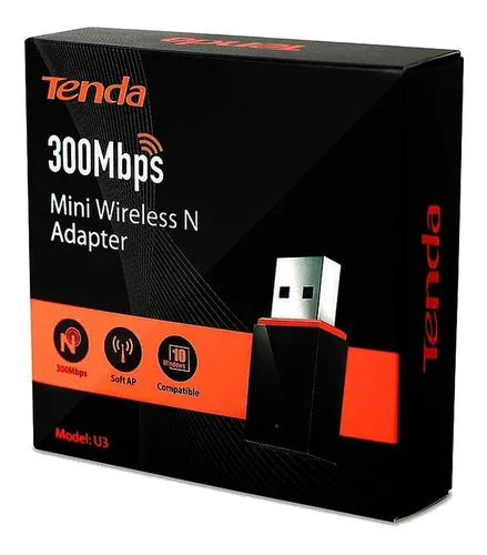 Placa De Red Wireless Tenda U3 300Mbps Nano