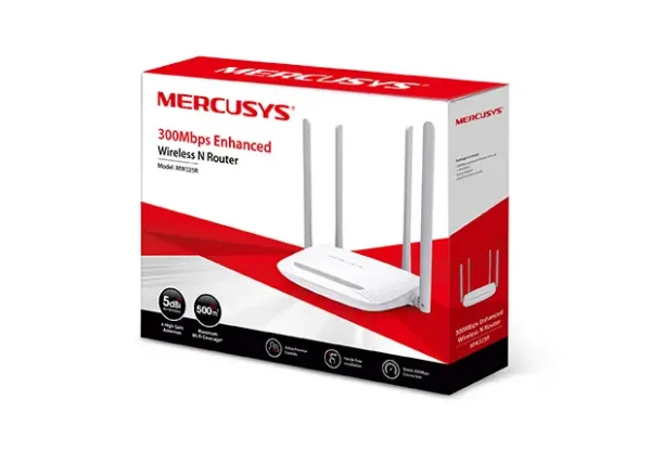 Router Wireless Mercusys 300Mbps Mw325R 4 Antenas