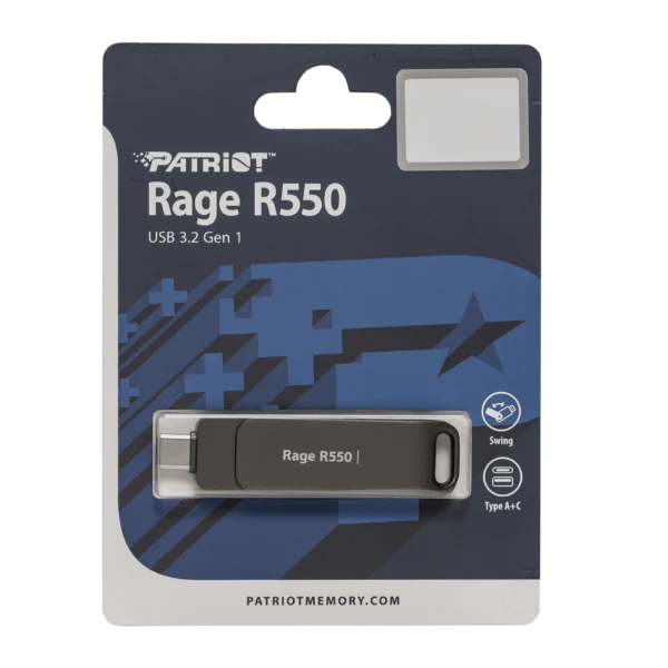 Pendrive Patriot 64GB Rage R550 USB 3.2 (USB A + C)