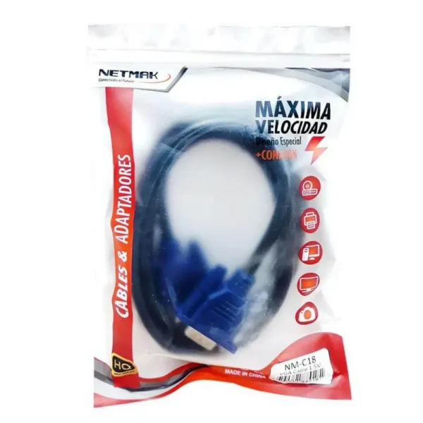 Cable Vga M/M 3.0Mt Netmak Nm-C18 3