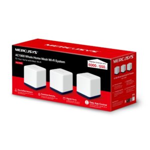 Sistema Mesh Halo Mercusys H50G (Pack 3) AC1900