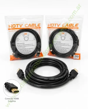Cable Hdmi 3.0Mts Negro Kanji C/Filtro 4K